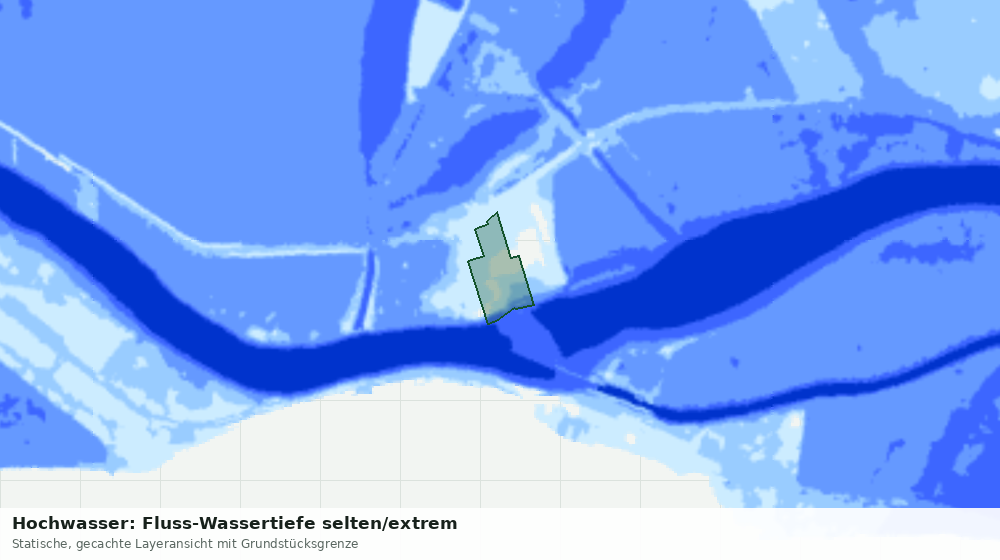 Statische Kartenansicht: Hochwasser: Fluss-Wassertiefe selten/extrem