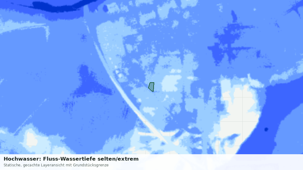 Statische Kartenansicht: Hochwasser: Fluss-Wassertiefe selten/extrem