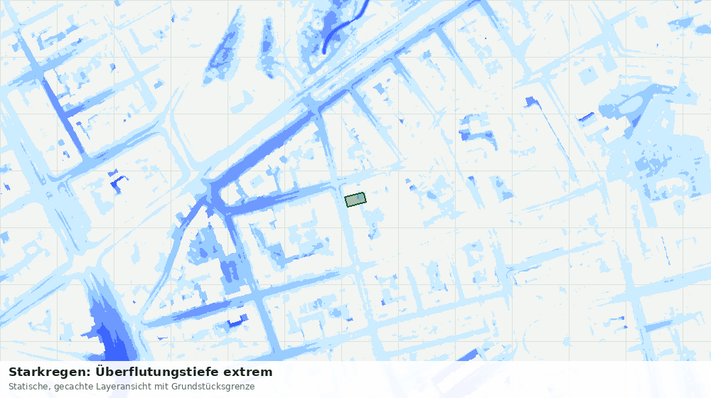 Statische Kartenansicht: Starkregen: Überflutungstiefe extrem