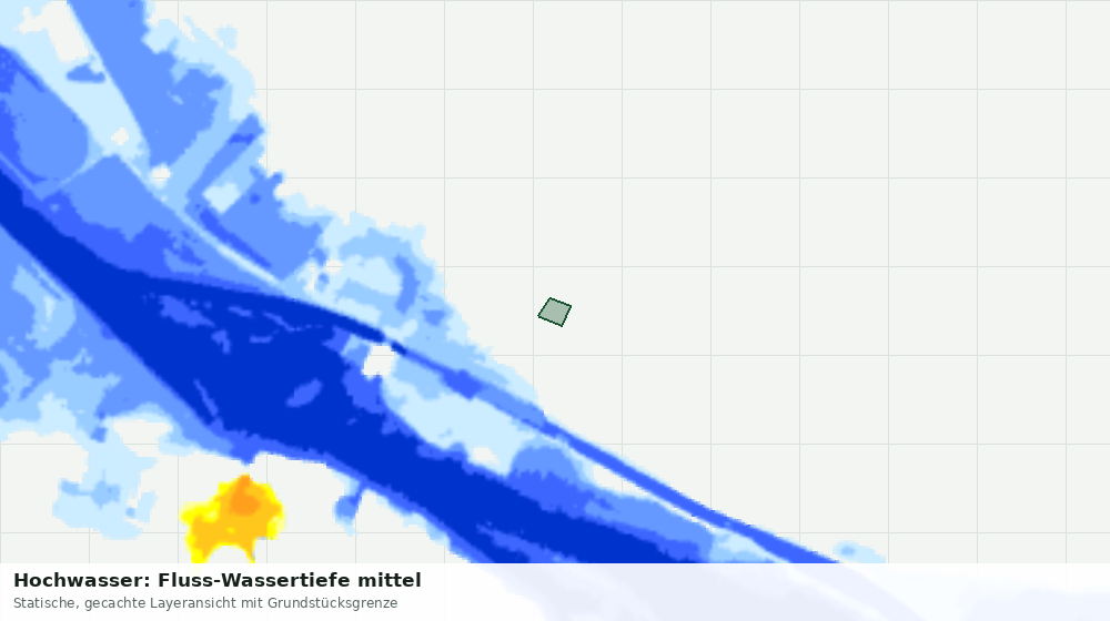 Statische Kartenansicht: Hochwasser: Fluss-Wassertiefe mittel
