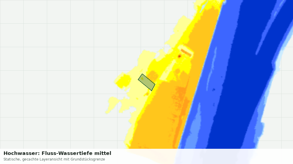 Statische Kartenansicht: Hochwasser: Fluss-Wassertiefe mittel
