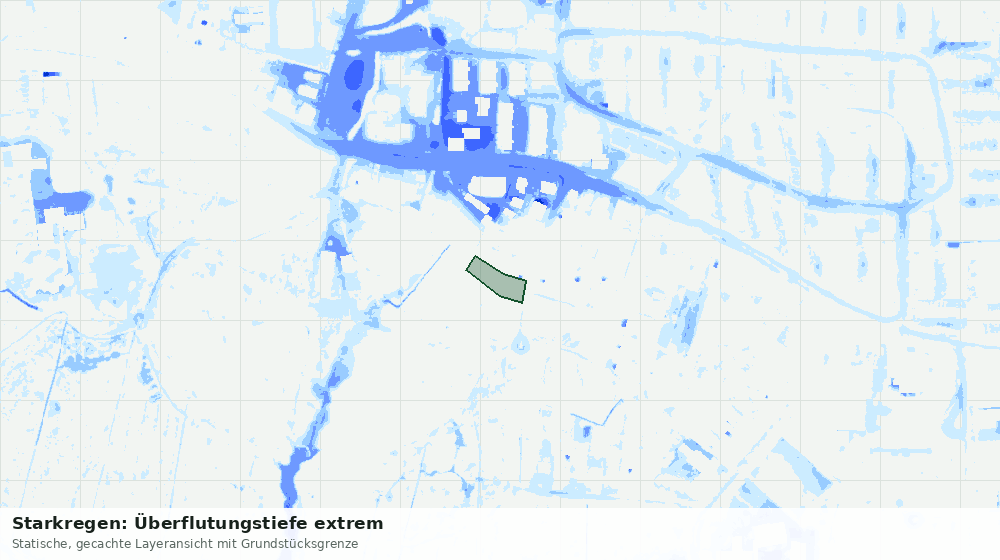 Statische Kartenansicht: Starkregen: Überflutungstiefe extrem