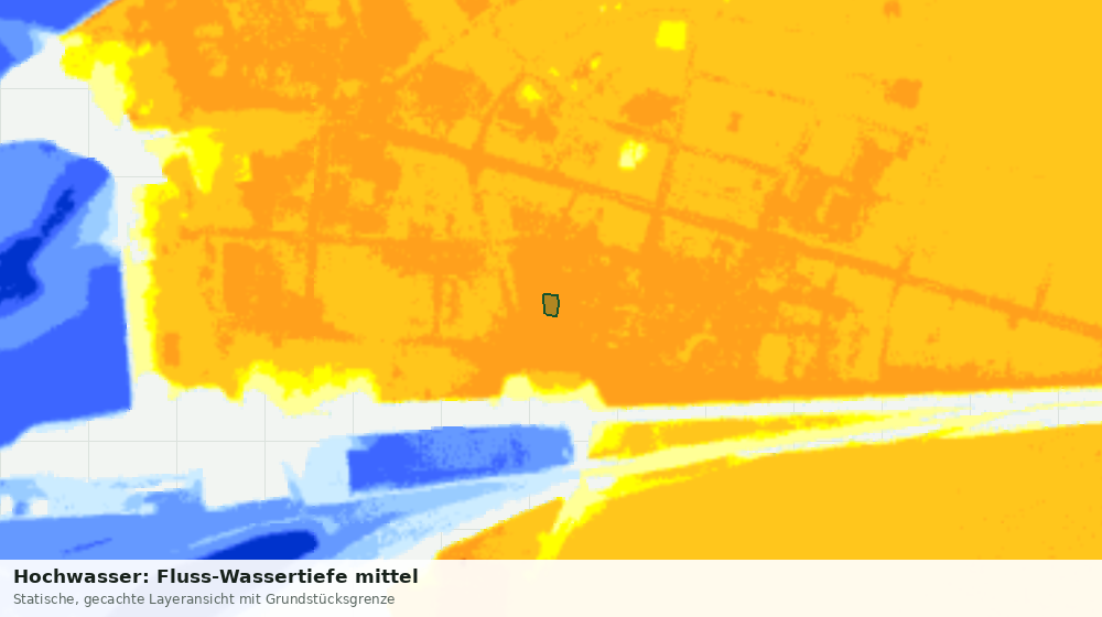 Statische Kartenansicht: Hochwasser: Fluss-Wassertiefe mittel