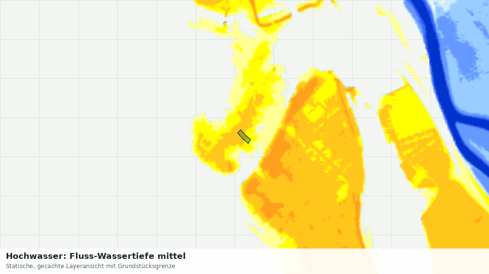 Statische Kartenansicht: Hochwasser: Fluss-Wassertiefe mittel