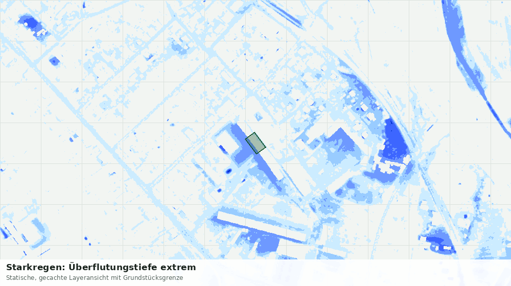Statische Kartenansicht: Starkregen: Überflutungstiefe extrem