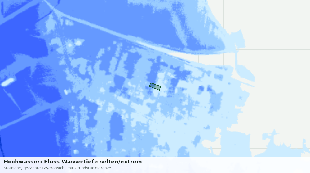 Statische Kartenansicht: Hochwasser: Fluss-Wassertiefe selten/extrem