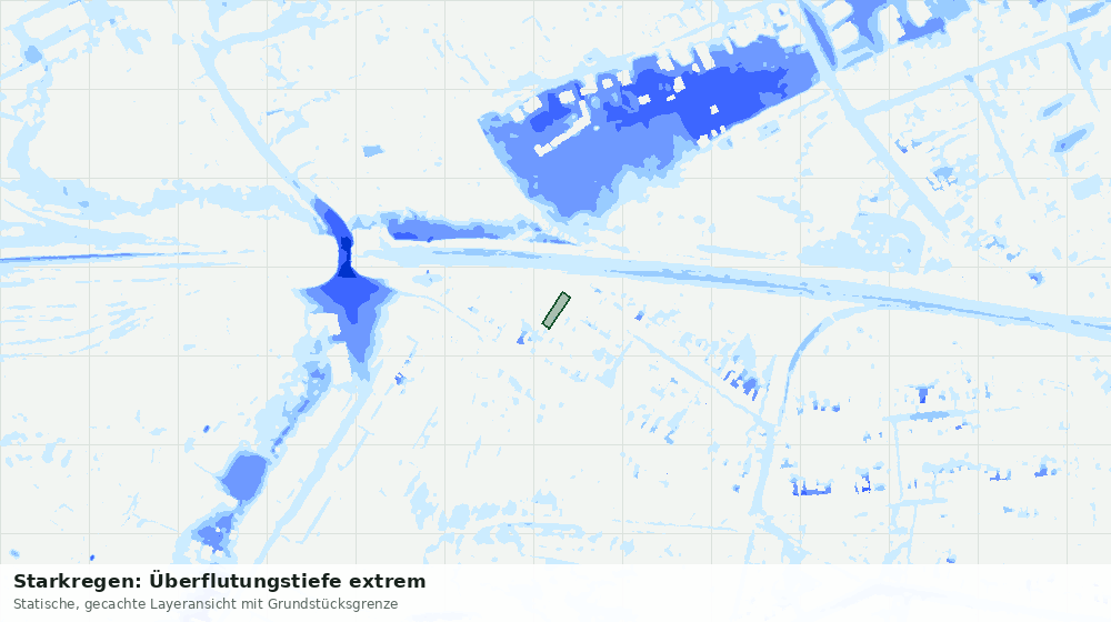 Statische Kartenansicht: Starkregen: Überflutungstiefe extrem