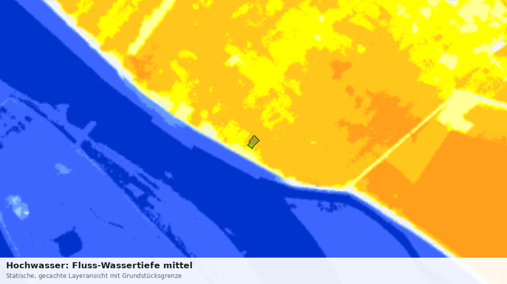 Statische Kartenansicht: Hochwasser: Fluss-Wassertiefe mittel