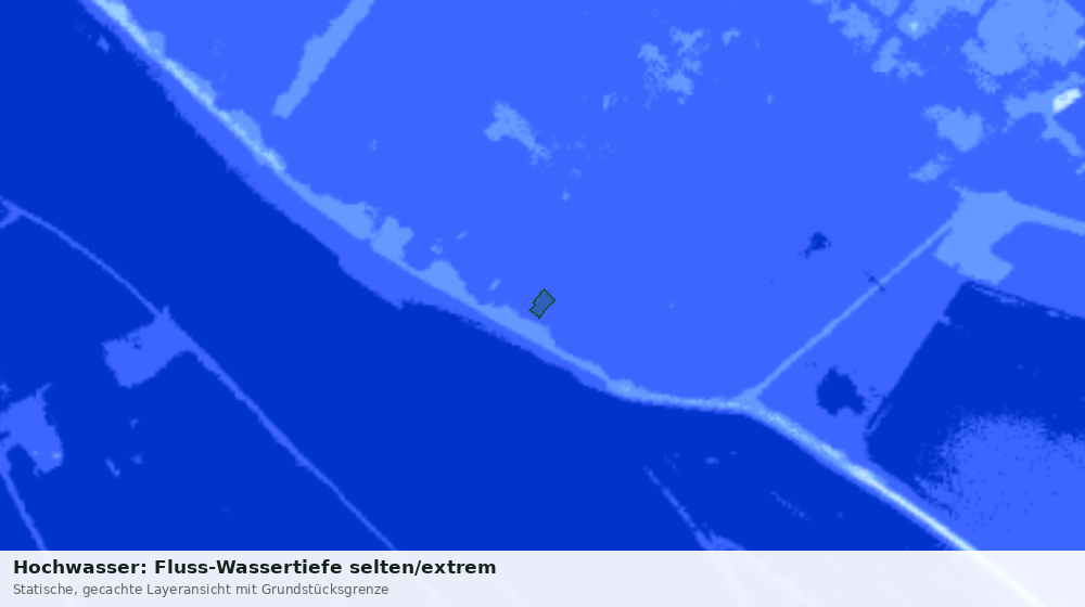 Statische Kartenansicht: Hochwasser: Fluss-Wassertiefe selten/extrem