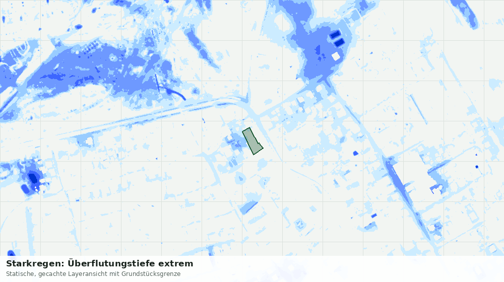 Statische Kartenansicht: Starkregen: Überflutungstiefe extrem