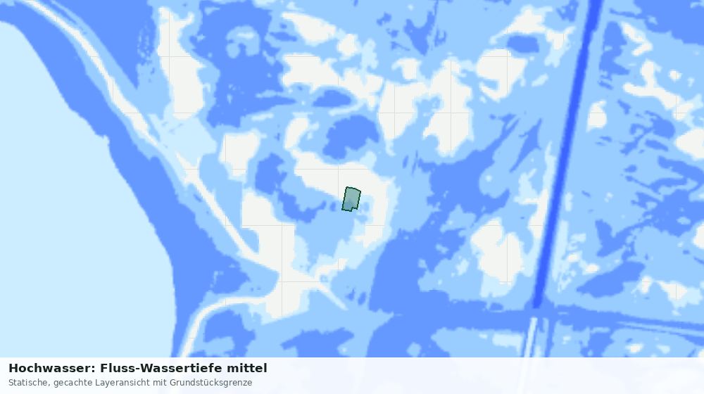 Statische Kartenansicht: Hochwasser: Fluss-Wassertiefe mittel