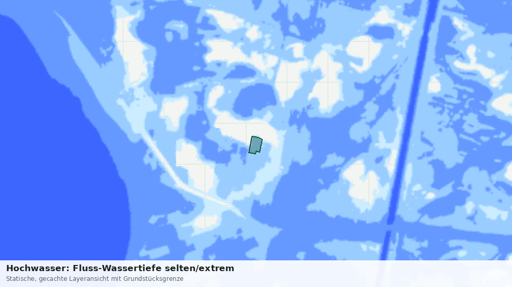 Statische Kartenansicht: Hochwasser: Fluss-Wassertiefe selten/extrem
