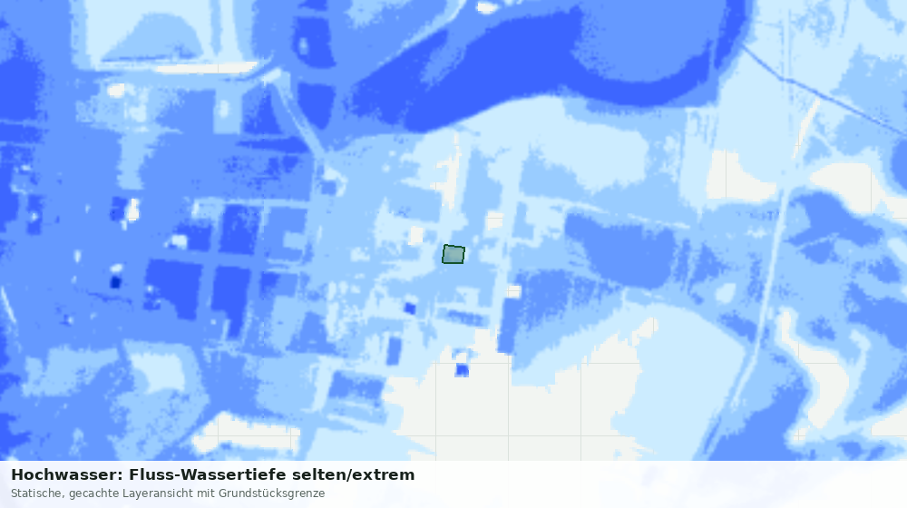 Statische Kartenansicht: Hochwasser: Fluss-Wassertiefe selten/extrem