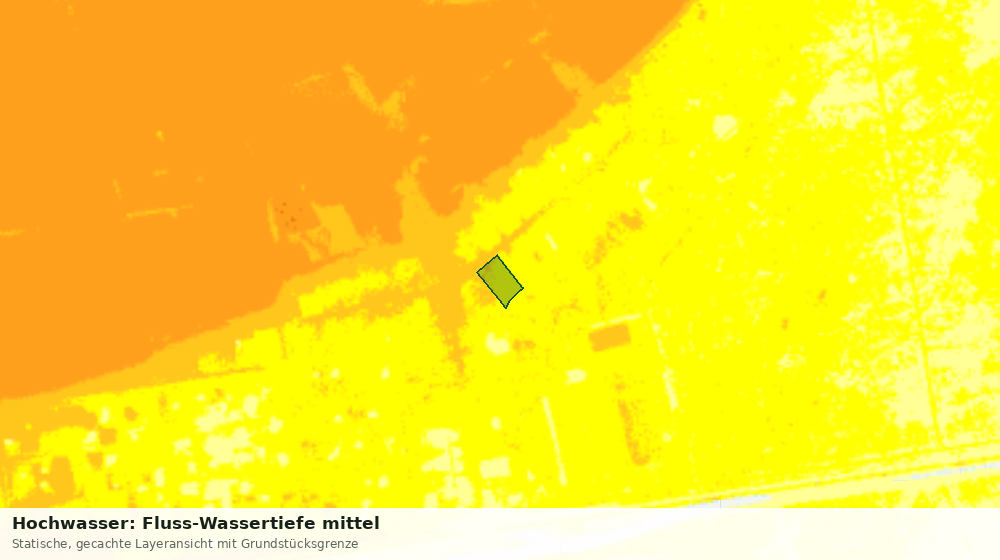 Statische Kartenansicht: Hochwasser: Fluss-Wassertiefe mittel