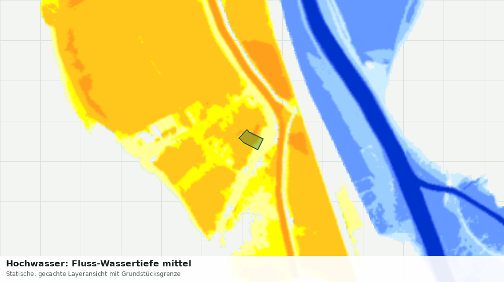 Statische Kartenansicht: Hochwasser: Fluss-Wassertiefe mittel