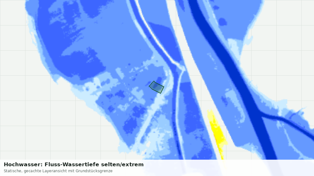 Statische Kartenansicht: Hochwasser: Fluss-Wassertiefe selten/extrem