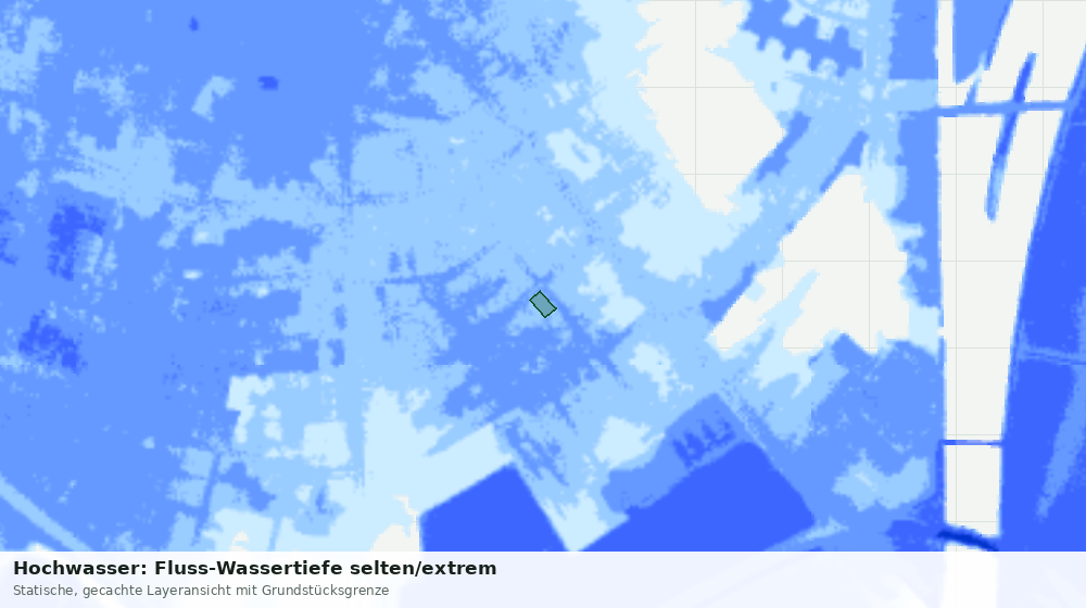Statische Kartenansicht: Hochwasser: Fluss-Wassertiefe selten/extrem