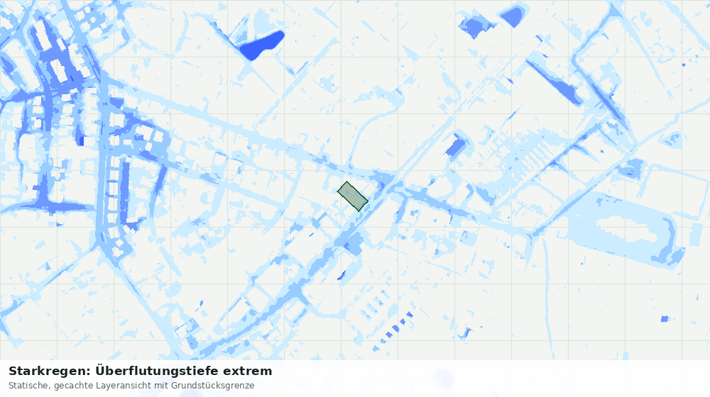 Statische Kartenansicht: Starkregen: Überflutungstiefe extrem