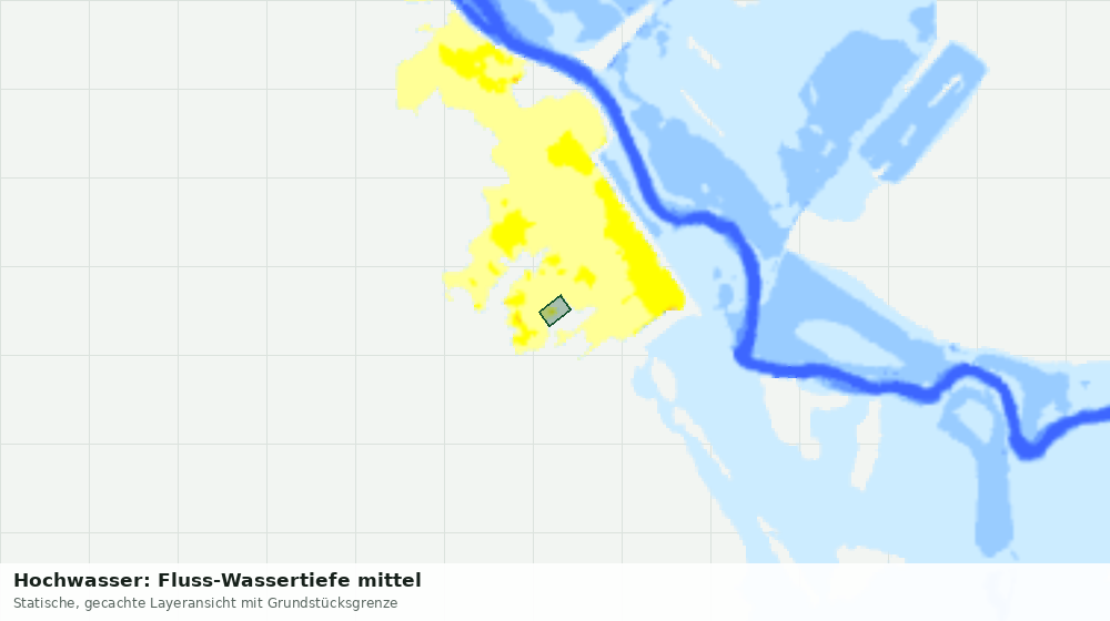 Statische Kartenansicht: Hochwasser: Fluss-Wassertiefe mittel