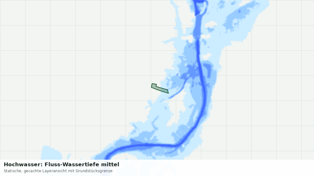 Statische Kartenansicht: Hochwasser: Fluss-Wassertiefe mittel