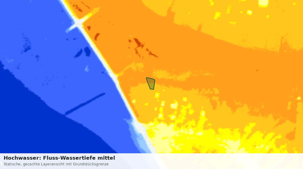 Statische Kartenansicht: Hochwasser: Fluss-Wassertiefe mittel