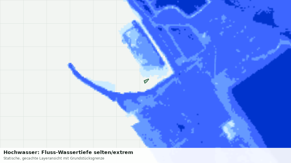 Statische Kartenansicht: Hochwasser: Fluss-Wassertiefe selten/extrem