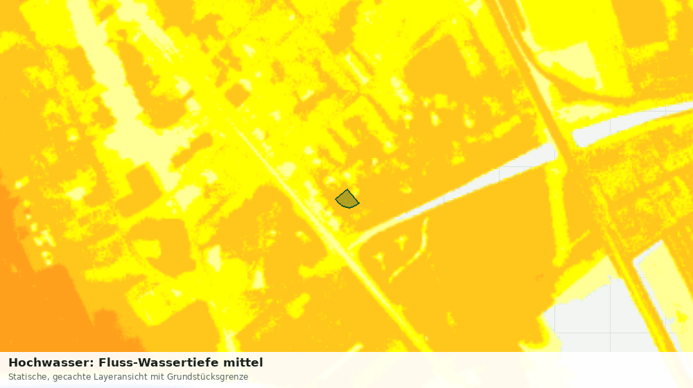 Statische Kartenansicht: Hochwasser: Fluss-Wassertiefe mittel