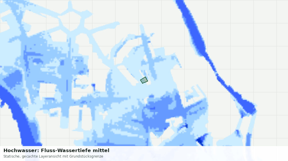 Statische Kartenansicht: Hochwasser: Fluss-Wassertiefe mittel