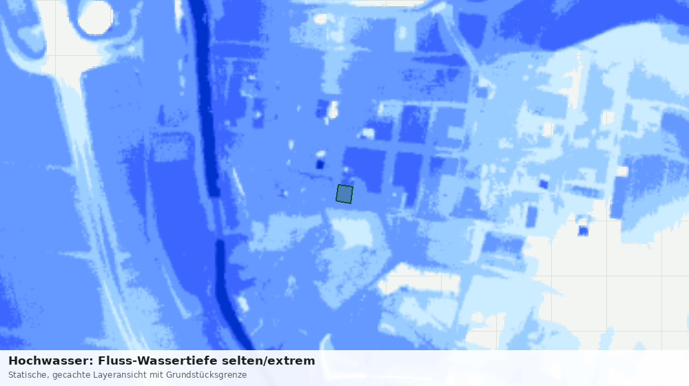 Statische Kartenansicht: Hochwasser: Fluss-Wassertiefe selten/extrem