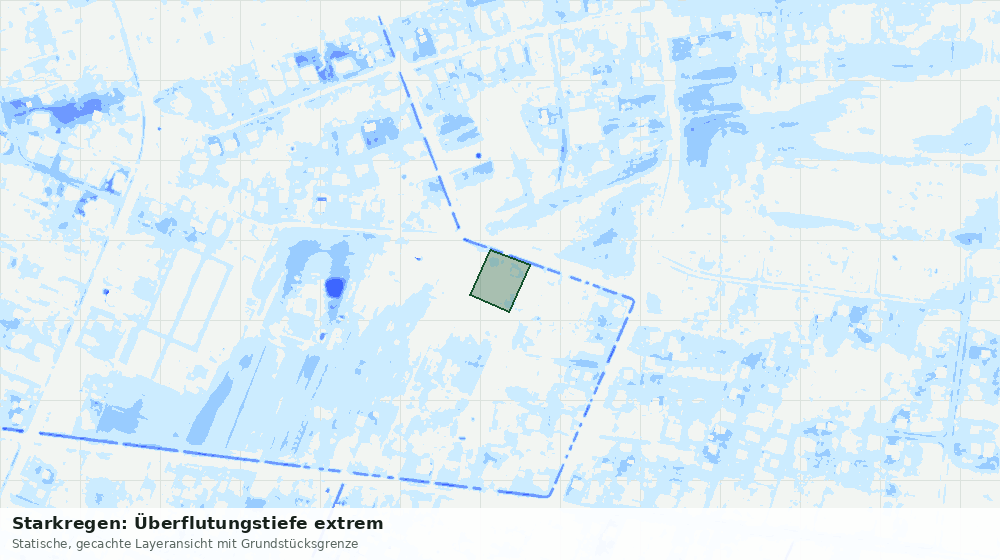 Statische Kartenansicht: Starkregen: Überflutungstiefe extrem