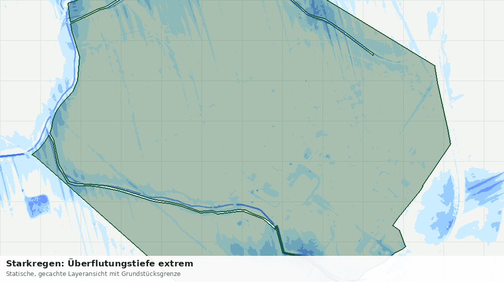 Statische Kartenansicht: Starkregen: Überflutungstiefe extrem