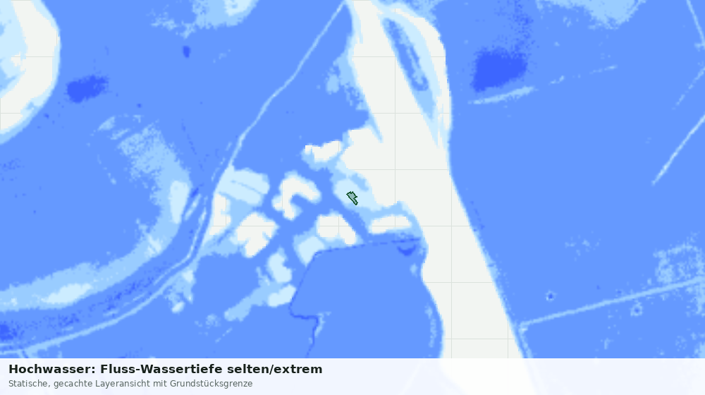 Statische Kartenansicht: Hochwasser: Fluss-Wassertiefe selten/extrem