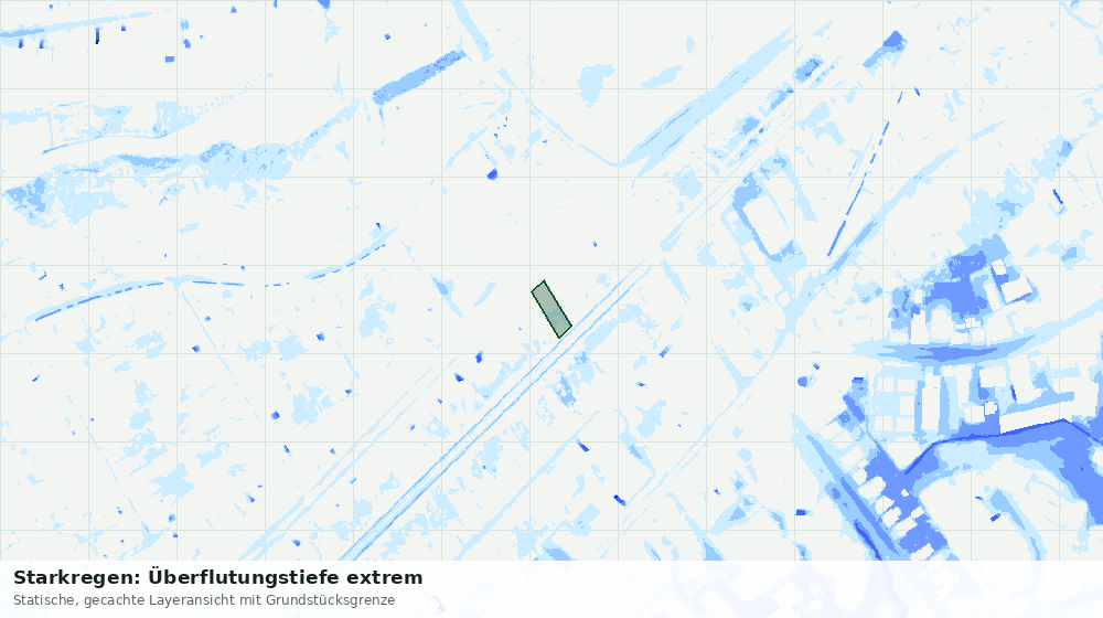 Statische Kartenansicht: Starkregen: Überflutungstiefe extrem