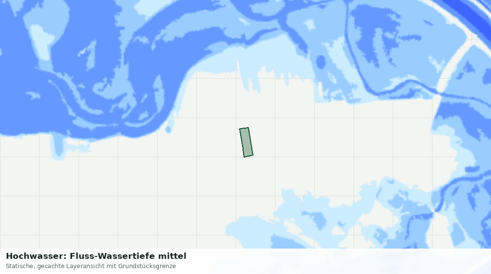 Statische Kartenansicht: Hochwasser: Fluss-Wassertiefe mittel