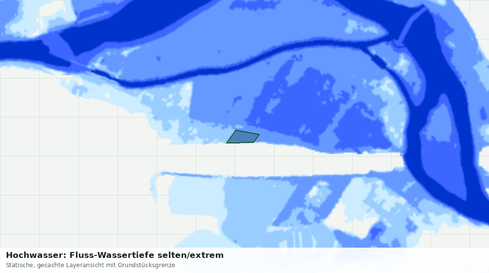 Statische Kartenansicht: Hochwasser: Fluss-Wassertiefe selten/extrem