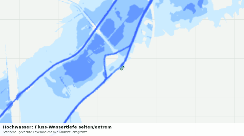 Statische Kartenansicht: Hochwasser: Fluss-Wassertiefe selten/extrem