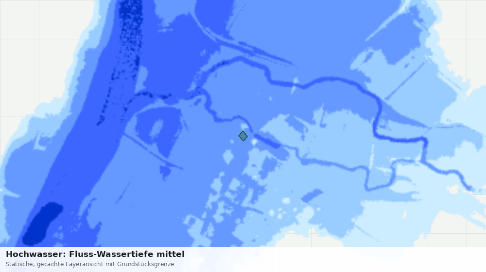 Statische Kartenansicht: Hochwasser: Fluss-Wassertiefe mittel
