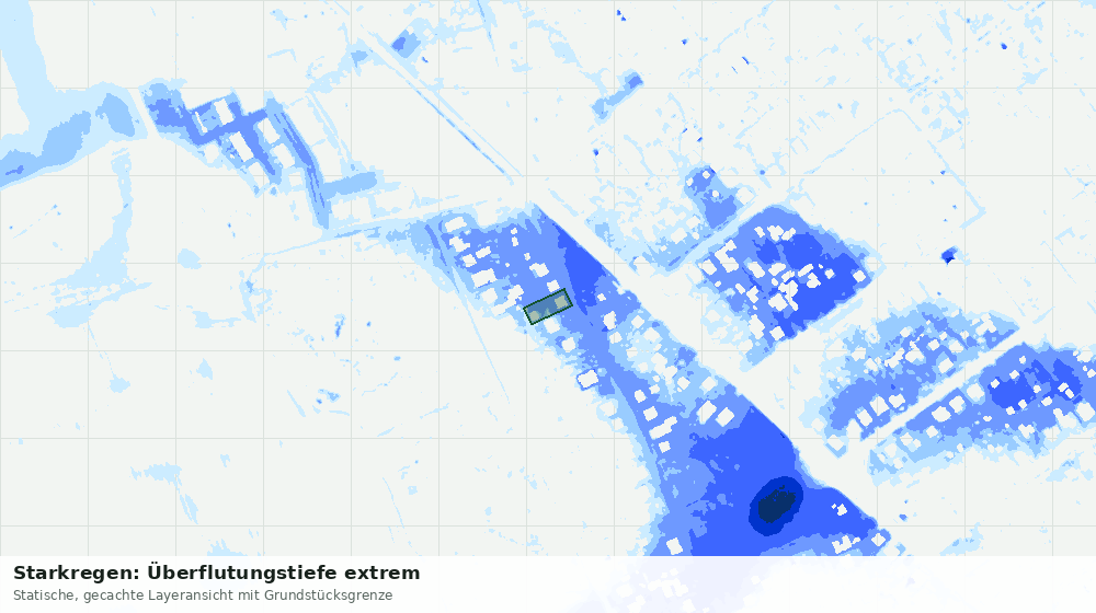 Statische Kartenansicht: Starkregen: Überflutungstiefe extrem