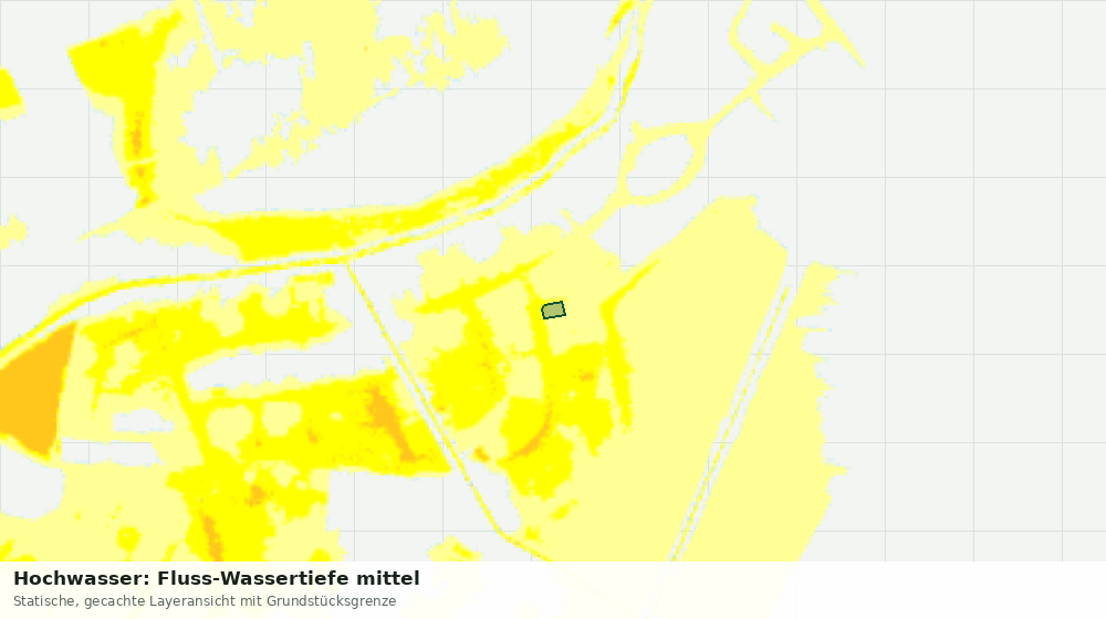Statische Kartenansicht: Hochwasser: Fluss-Wassertiefe mittel