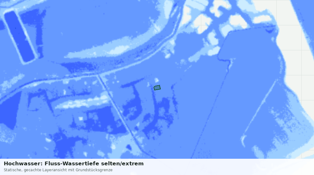 Statische Kartenansicht: Hochwasser: Fluss-Wassertiefe selten/extrem