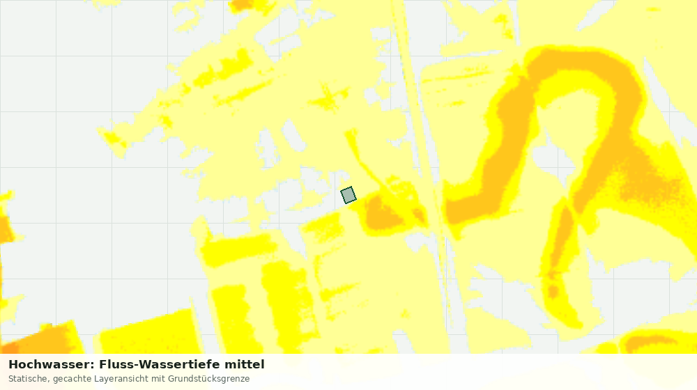 Statische Kartenansicht: Hochwasser: Fluss-Wassertiefe mittel