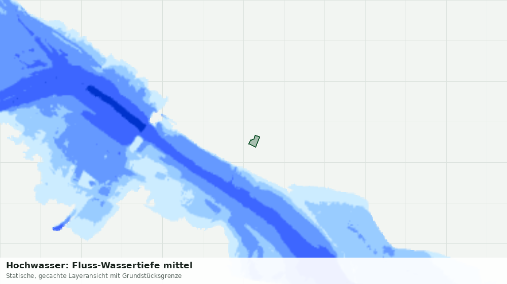 Statische Kartenansicht: Hochwasser: Fluss-Wassertiefe mittel