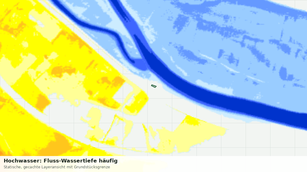 Statische Kartenansicht: Hochwasser: Fluss-Wassertiefe häufig