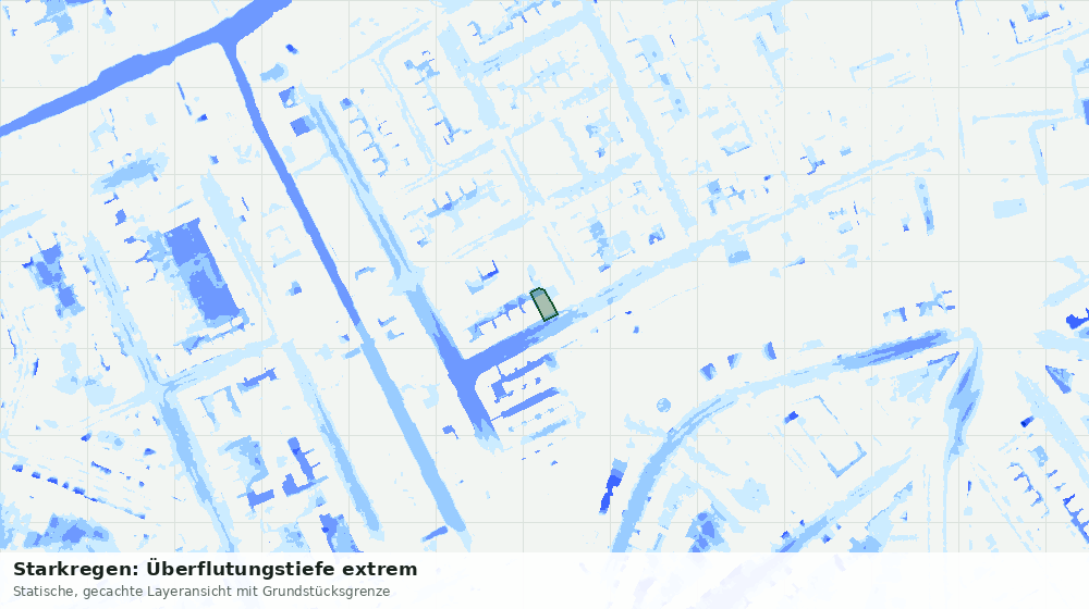Statische Kartenansicht: Starkregen: Überflutungstiefe extrem