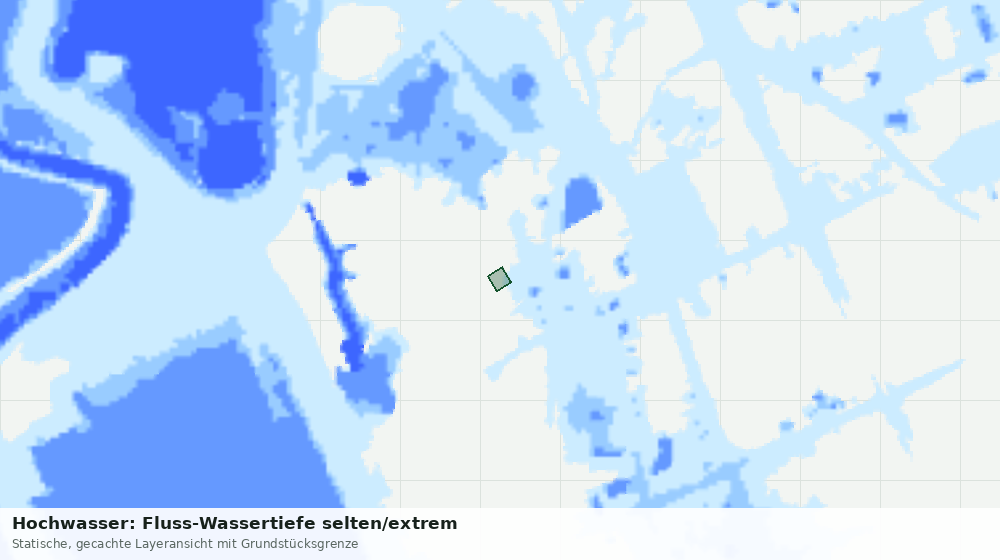 Statische Kartenansicht: Hochwasser: Fluss-Wassertiefe selten/extrem