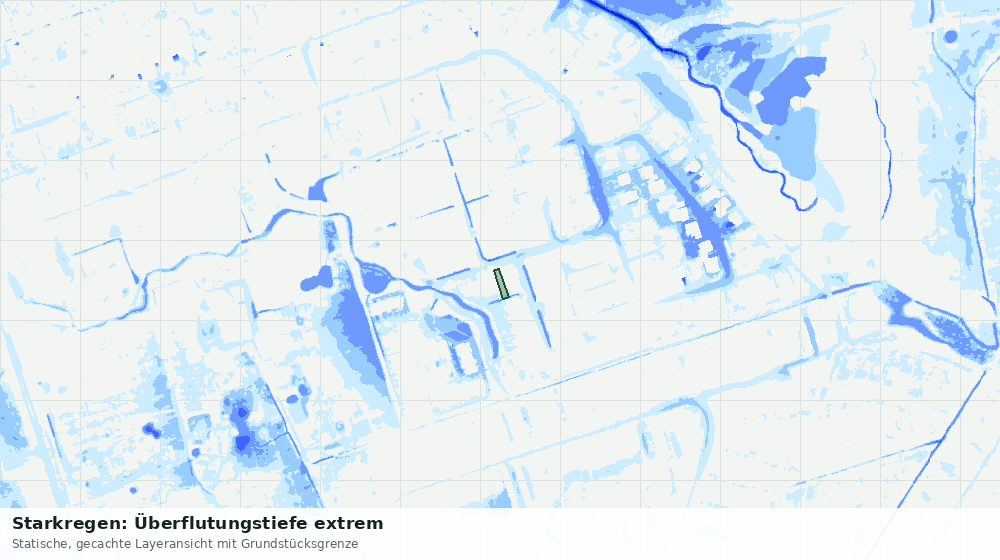 Statische Kartenansicht: Starkregen: Überflutungstiefe extrem