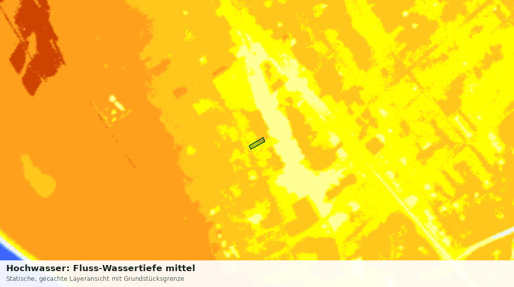 Statische Kartenansicht: Hochwasser: Fluss-Wassertiefe mittel