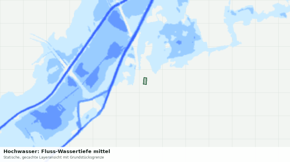Statische Kartenansicht: Hochwasser: Fluss-Wassertiefe mittel
