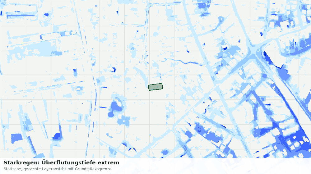 Statische Kartenansicht: Starkregen: Überflutungstiefe extrem