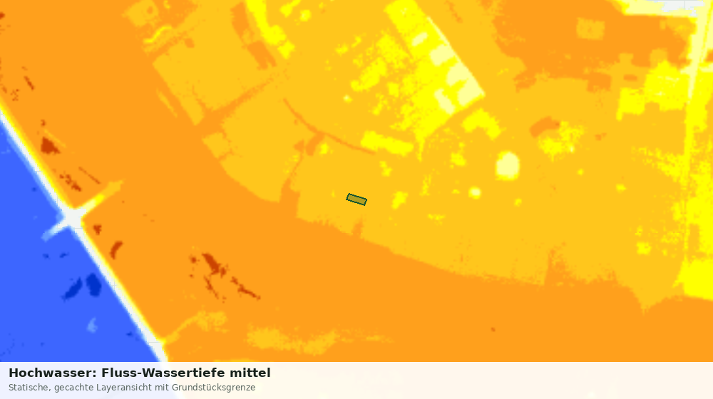 Statische Kartenansicht: Hochwasser: Fluss-Wassertiefe mittel